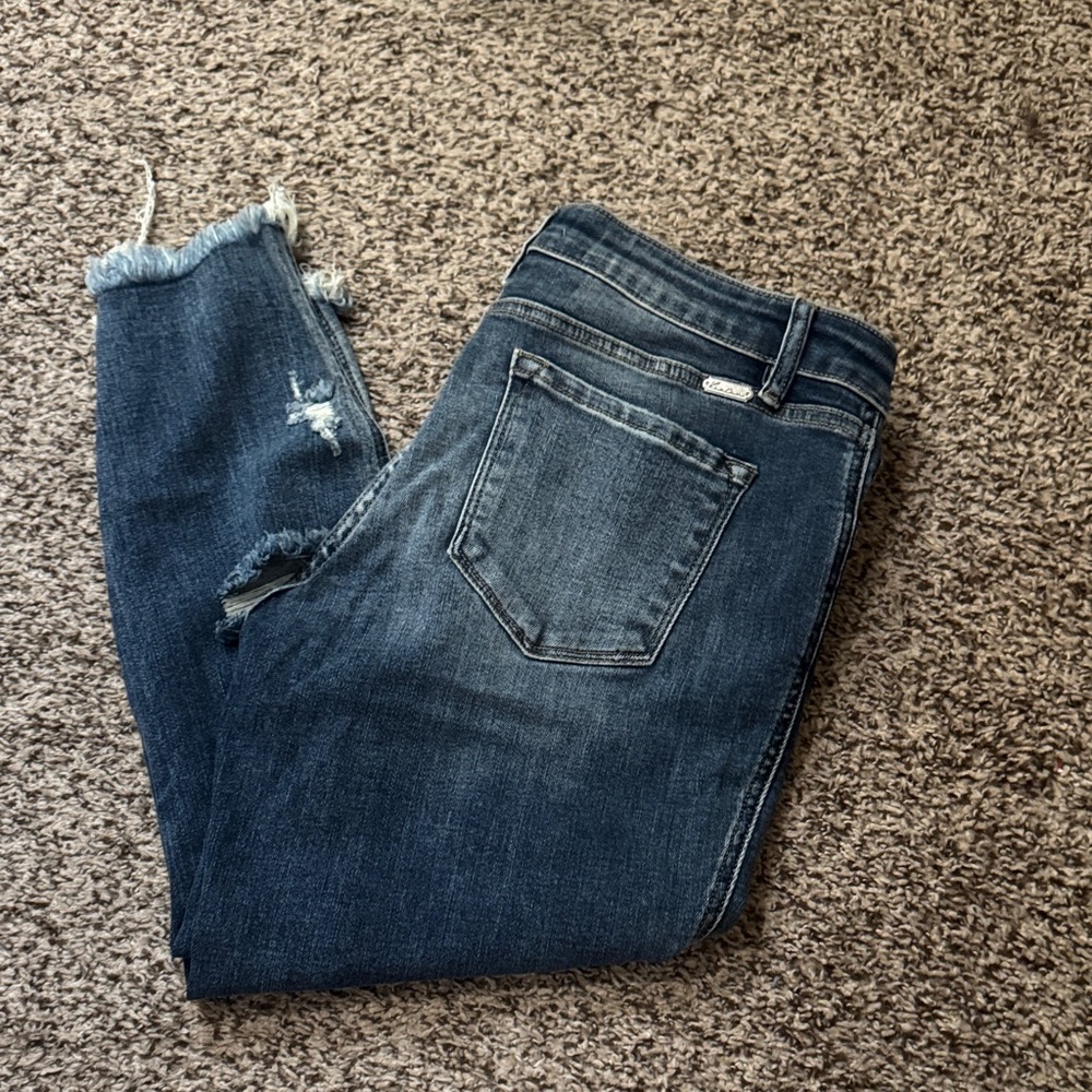 KanCan Distressed Dark Blue Ankle Jeans